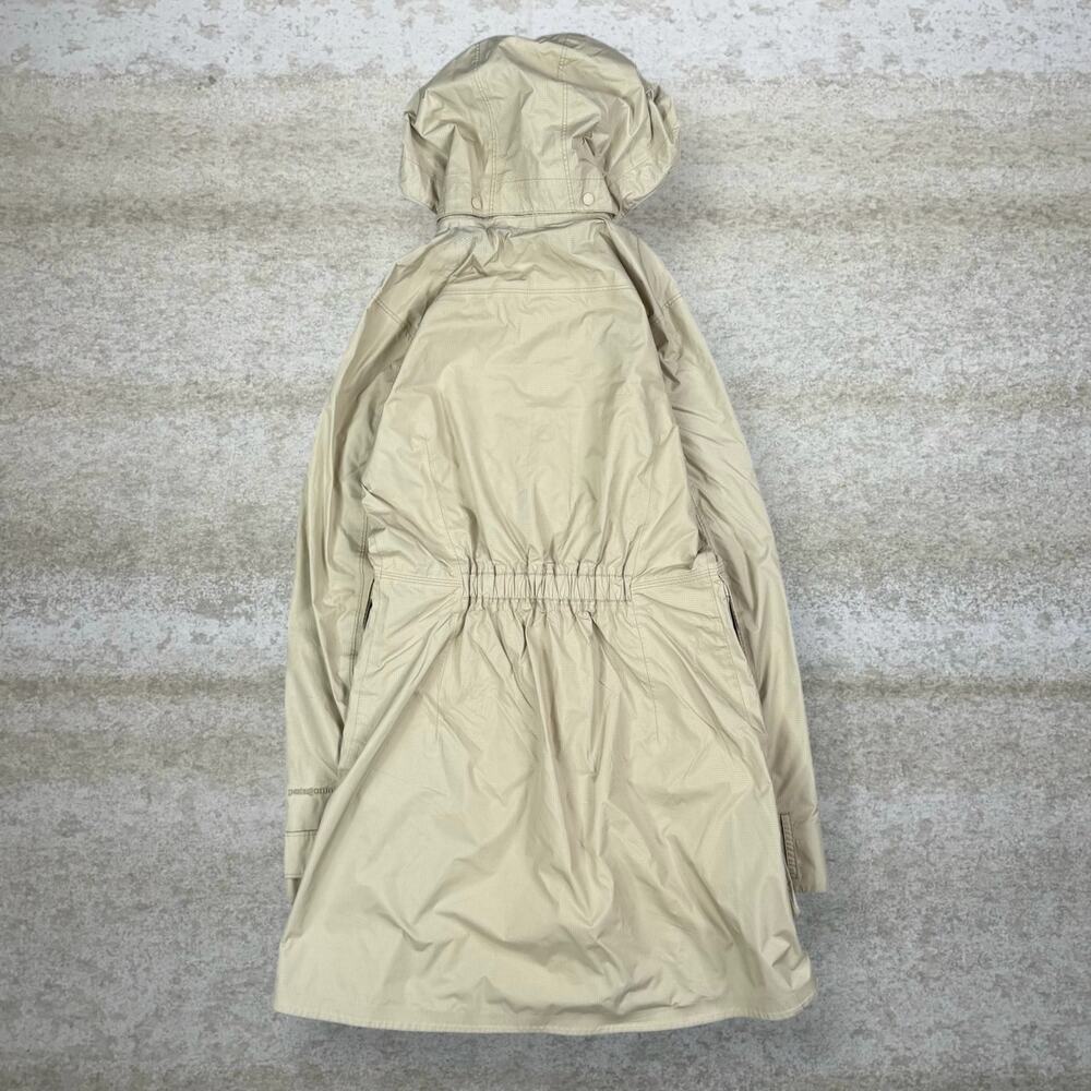 Vintage Y2K Patagonia Windbreaker Jacket Womens S Tan Trench Coat Style Length - Picture 3 of 7